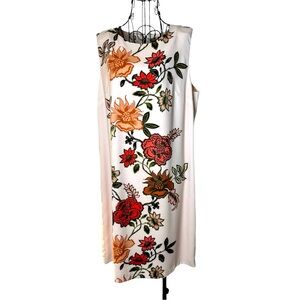 Vince Camuto Boho Flower Print Lined Shift Mini Dress. Size 10